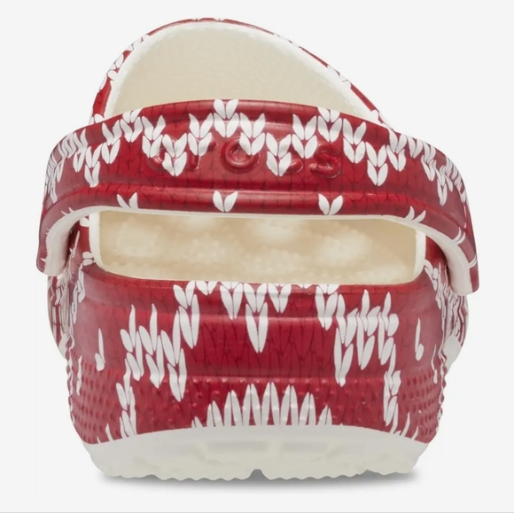 Crocs Ugly Sweater Holiday Classic Unisex Red White M 6 8 9 10 W 7 9 10 11 New - Picture 5 of 11